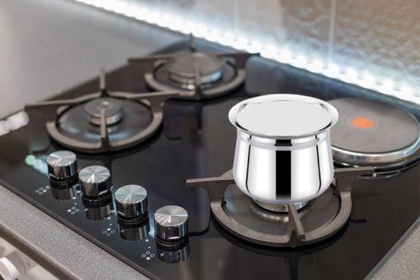 AadiVeer Stainless Steel High Polished Steel Handi Milk Pot Steel Pot Dahi Handi Biryani Pot with Lid Knob Set of 2 450ml 900ml - Image 5