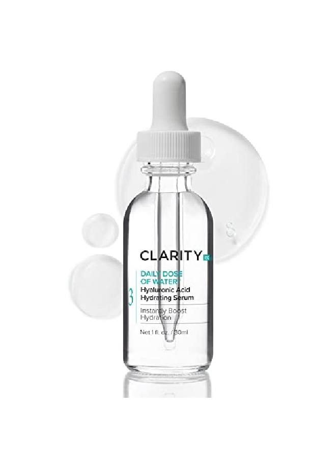 ClarityRx Daily Dose Of Water Hyaluronic Acid Hydrating Serum Plant Based Face Moisturizer For All Skin Types Paraben Free Natural Skin Care (1 Fl Oz) - Image 2