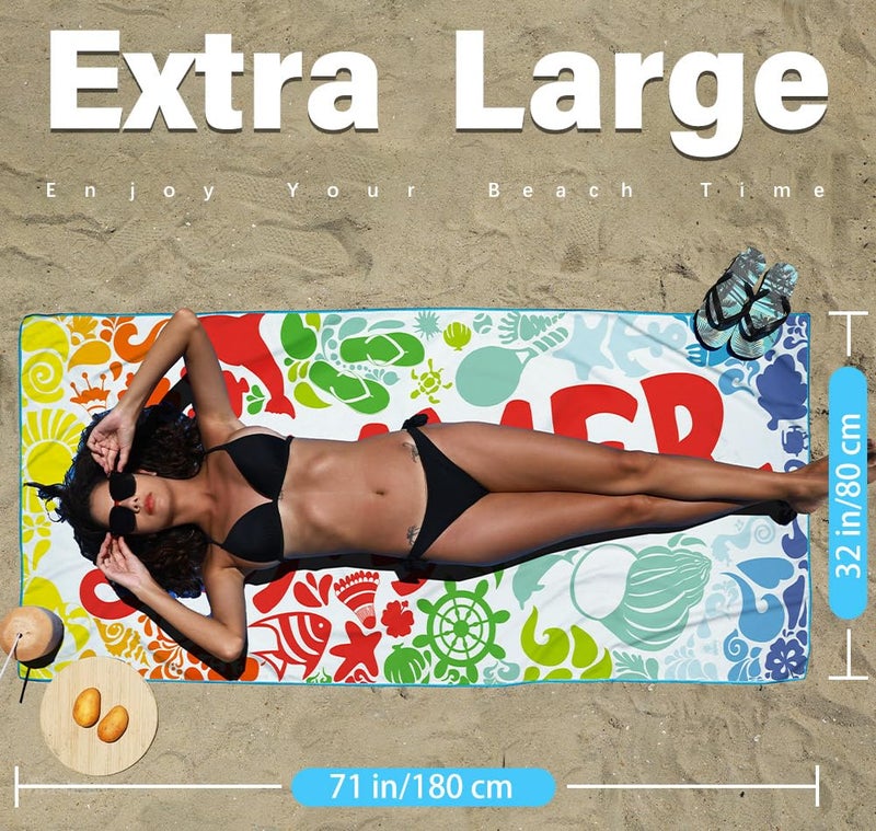 Widdonen Microfiber Lightweight Beach Towel Sand Free Quick Dry Absorbent Thin Compact Towels for Swimming Pool Camping Beach Accessories Large Easy Pack Travel Things for Vacation Essentials Gift - Image 3