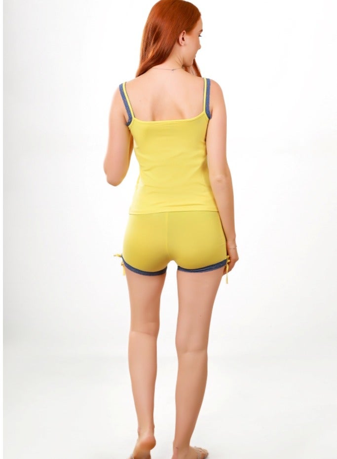 Selina Wear Selina Wear  Cozy Comfort yello  Pyjama Set for Relaxing Nights  - Image 2
