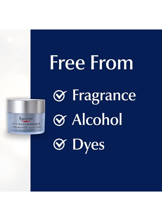 Eucerin كريم Q10 الليلي المضاد للتجاعيد + برو-ريتينول، كريم الوجه للبشرة الحساسة، برطمان 1.7 أونصة - Image 4