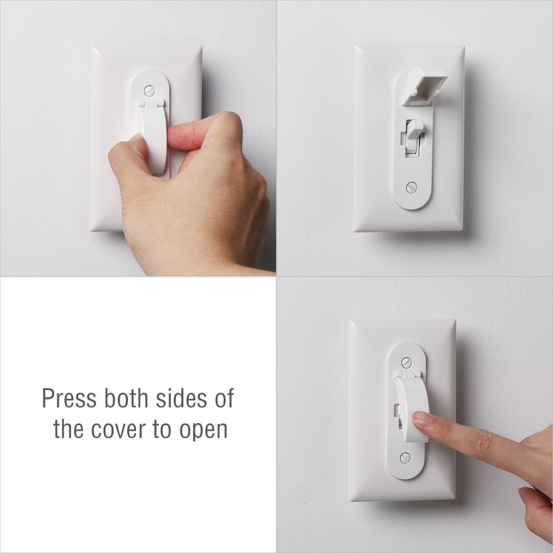CLYMENE Wall Switch Guard, Child Proof Light Switch Cover Guard | Toggle Style | Light Switch Protection | Keep Toggle Switch in On or Off Position | 8 Pack, White - Image 3