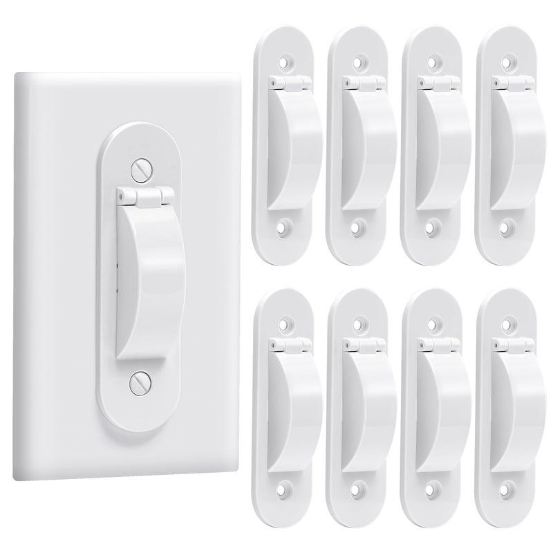 CLYMENE Wall Switch Guard, Child Proof Light Switch Cover Guard | Toggle Style | Light Switch Protection | Keep Toggle Switch in On or Off Position | 8 Pack, White - Image 1