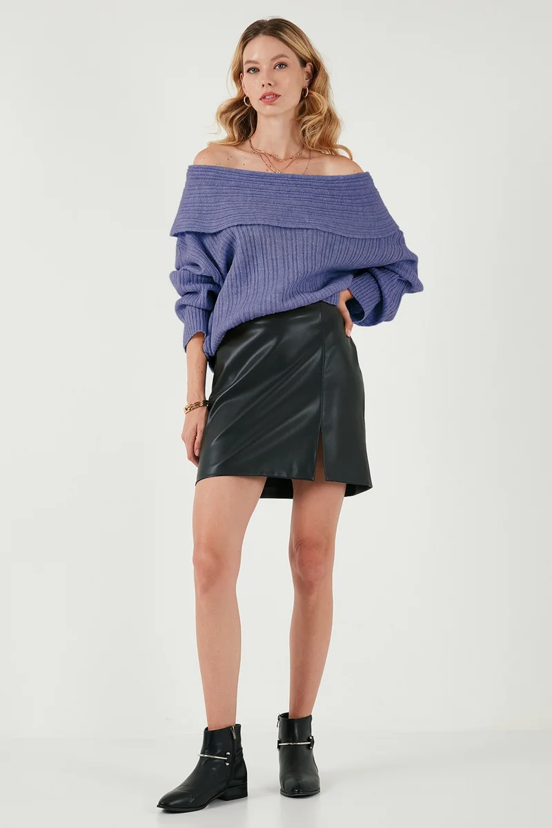 Lela Oversize Fit Madonna Collar Knitwear Sweater Women's SWEATER 4615216