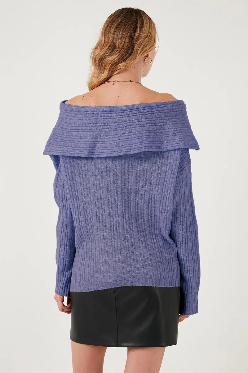 Lela Oversize Fit Madonna Collar Knitwear Sweater Women's SWEATER 4615216