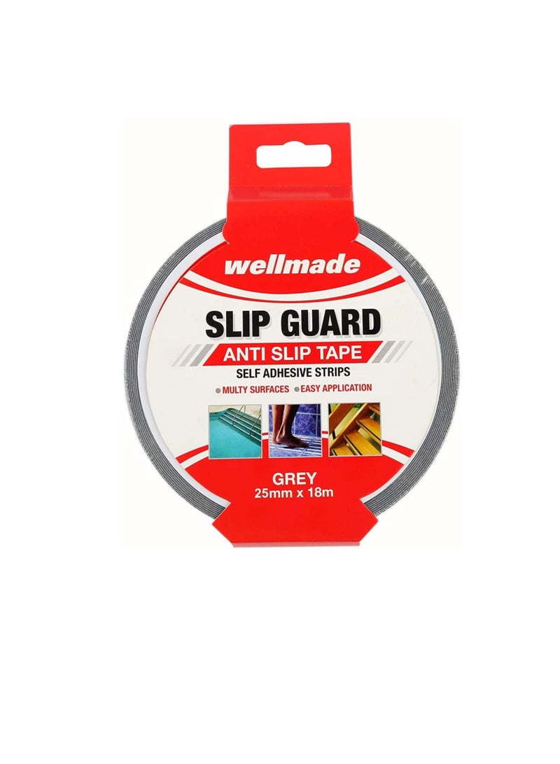 Wellmade Synthetic Fine Resilient Soft for Bare Feet Traction Anti Slip Skid Tapes 18m - Taiwan (1in, 25mm, Grey) - Image 2
