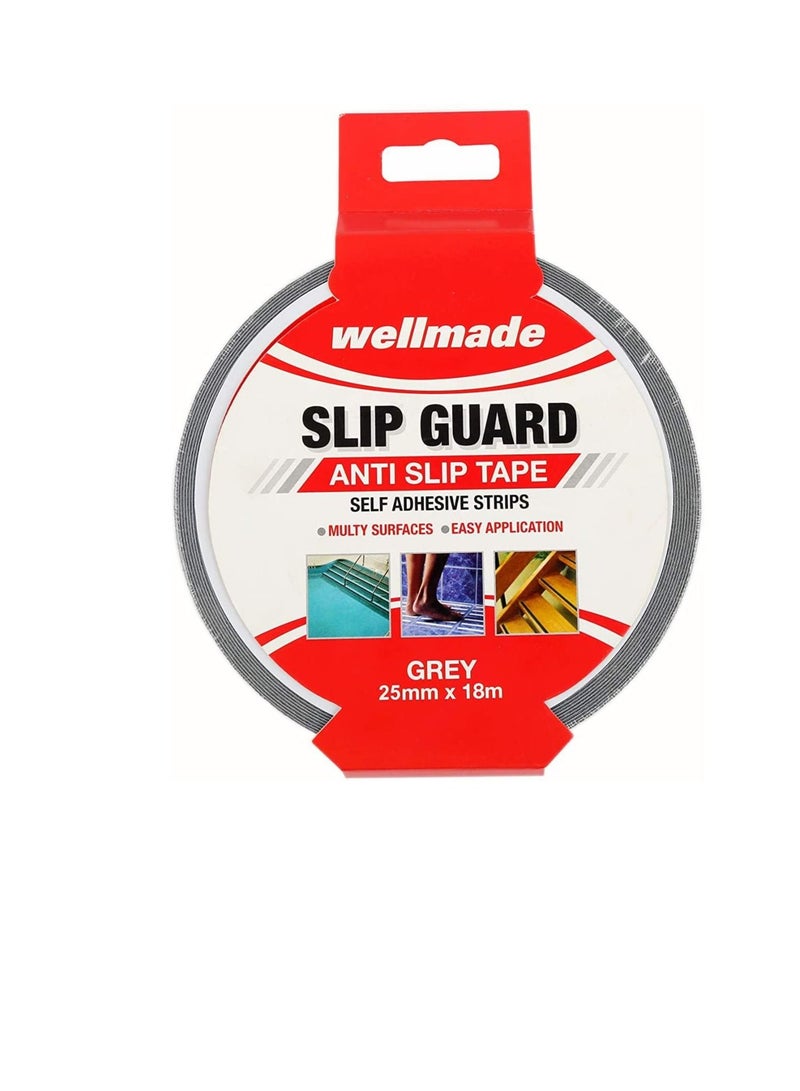 Wellmade Synthetic Fine Resilient Soft for Bare Feet Traction Anti Slip Skid Tapes 18m - Taiwan (1in, 25mm, Grey) - Image 3