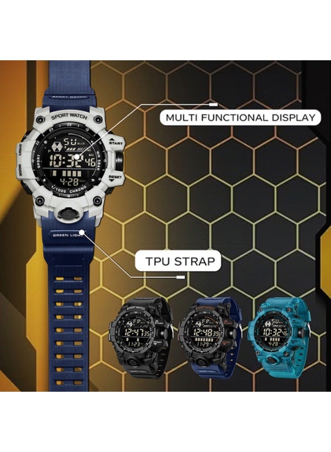 ساندا ساعة رياضية خارجية SANDA بتصميم بسيط متعددة الوظائف إلكترونية - أسود - Image 5