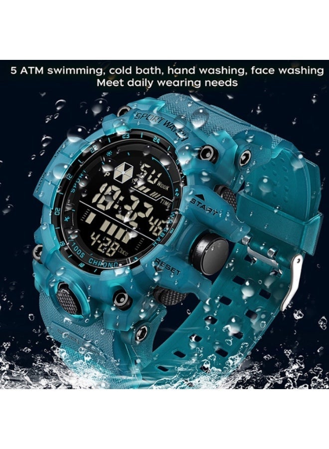 ساندا ساعة رياضية خارجية SANDA بتصميم بسيط متعددة الوظائف إلكترونية - أسود - Image 2