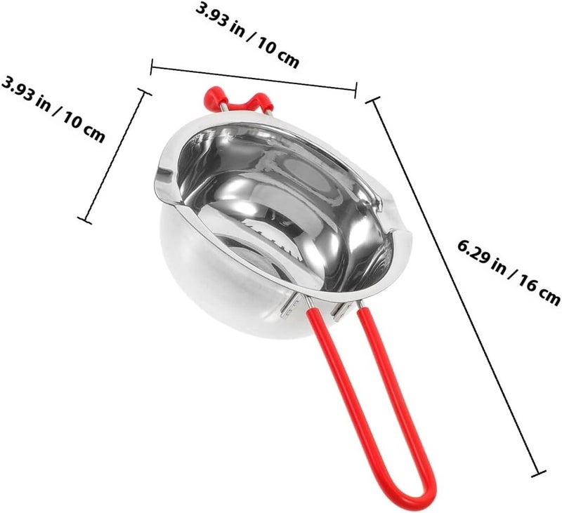 Stainless Steel Double Boiler Pot Set 600ml Large Chocolate Cheese Melting Pot with Spatula Heat-resistant Handle for Baking Candle Wax Melting Kitchen Cooking Random Color - Image 2