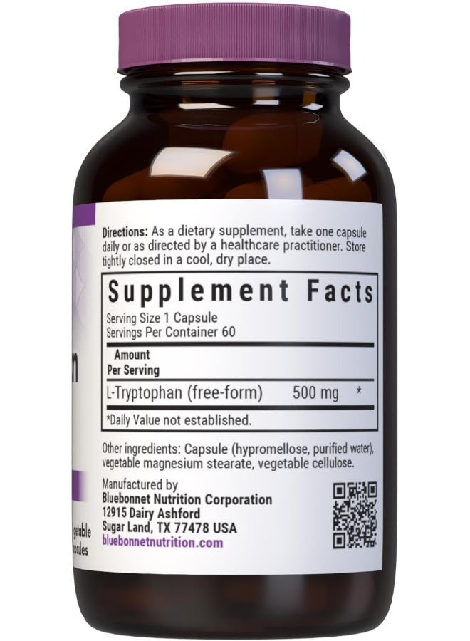 Bluebonnet مكمل غذائي L-Tryptophan 500 ملغ للبالغين - Image 2
