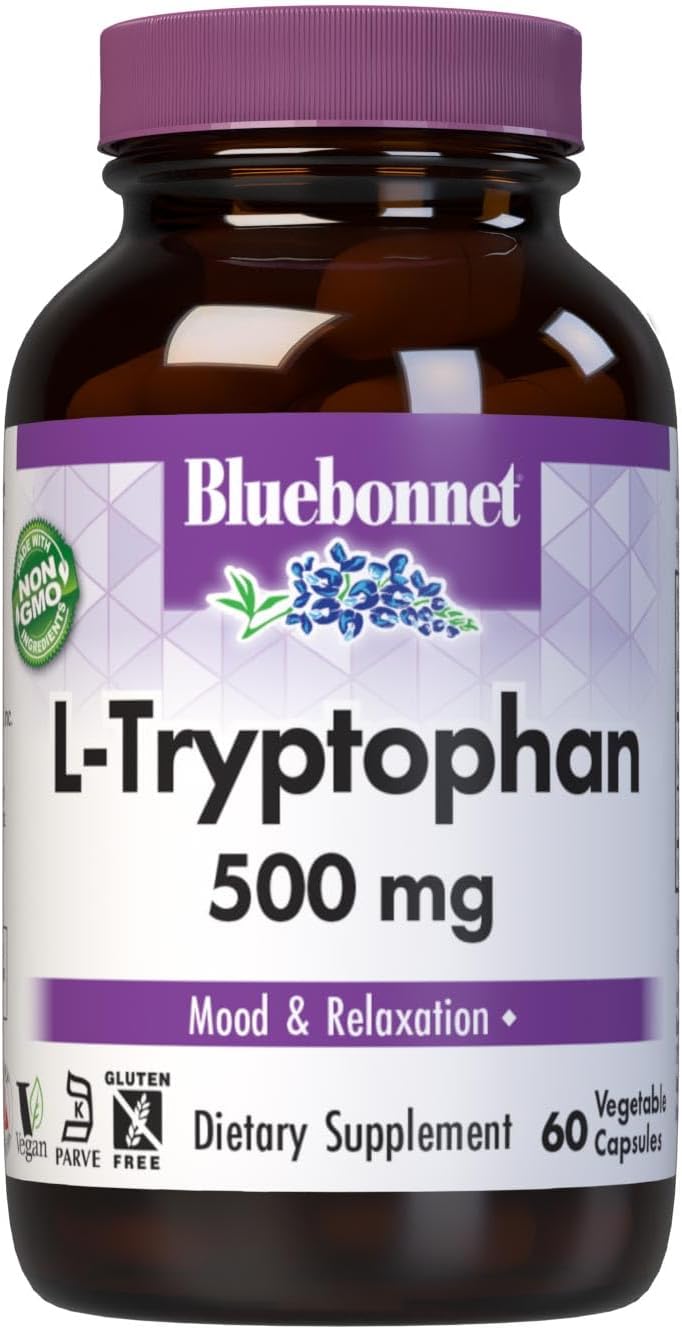 Bluebonnet مكمل غذائي L-Tryptophan 500 ملغ للبالغين - Image 1