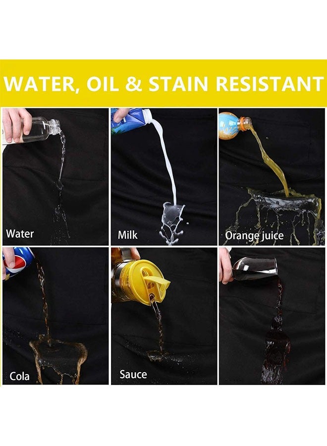 ليفقورا مريول طهي للرجال والنساء، احترافي للطبخ مع جيوب، قابل للتعديل، مريول ذو جيب، مقاوم للماء والزيت، قطعة واحدة، باللون الأسود. - Image 2