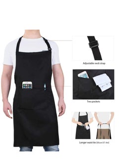 Generic Chef Apron for Women Men, Professional for Cooking With Pockets, Adjustable,Bib Aprons,Water and Oil Resistant,1 Pack, Black  - Image 4