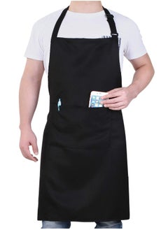 Generic Chef Apron for Women Men, Professional for Cooking With Pockets, Adjustable,Bib Aprons,Water and Oil Resistant,1 Pack, Black  - Image 1