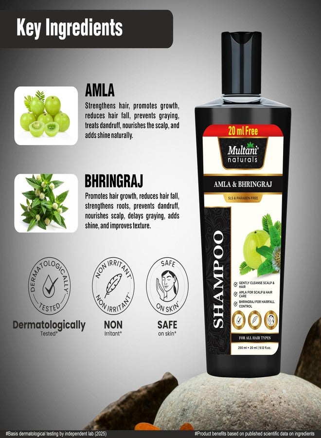 Multani شامبو وبلسم ملتاني ناتشورالز أملا وبرينجراج ٢٧٠ مل | عناية أيورفيدية بالشعر لشعر أقوى وأكثر لمعاناً | يساعد على تقليل التقصف والقشرة | مُختَبَر من قِبَل أطباء الجلدية | مناسب لجميع أنواع الشعر - Image 3