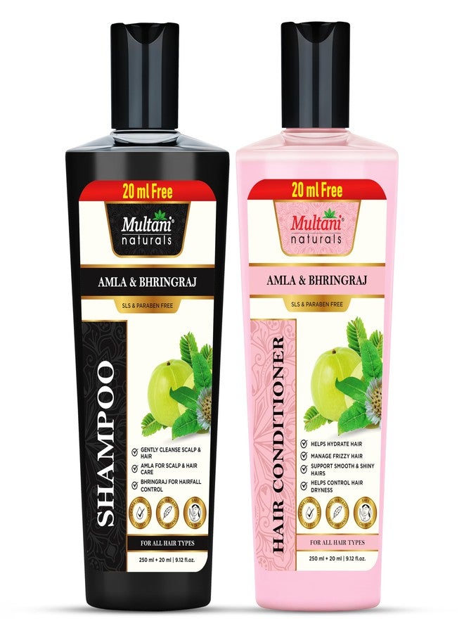 Multani شامبو وبلسم ملتاني ناتشورالز أملا وبرينجراج ٢٧٠ مل | عناية أيورفيدية بالشعر لشعر أقوى وأكثر لمعاناً | يساعد على تقليل التقصف والقشرة | مُختَبَر من قِبَل أطباء الجلدية | مناسب لجميع أنواع الشعر - Image 1