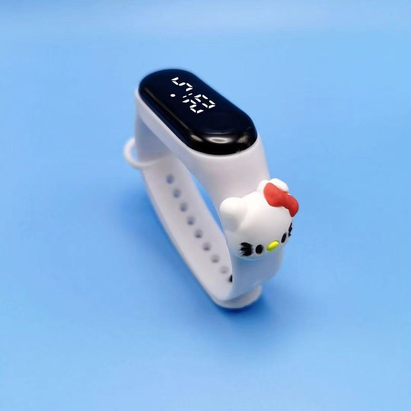 Crayon Shin-chan LED Waterproof Kids Watch White-KT cat