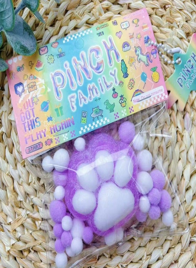 سكويشي ألعاب قطط إسفنجية على شكل مخلب، ألعاب ضغط عائلية، كرات ضغط لطيفة وممتعة (أرجوانية) - Image 1