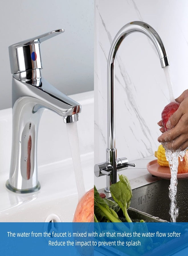 Hibbent 4 Pack Faucet Aerator, Solid Brass Kitchen Sink Faucet Aerator Shell and Built-in Filter, 2 Pack 15/16 Male Thread with 2 Pack 55/64 Female Thread Bathroom Aerator Faucet Filter, Chrome Finish - Image 4