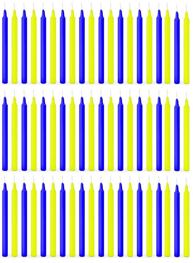 ASIDEA Stick Candles for Diwali Decoration, Birthday, Festival, Celebration (Blue-Yellow) - Image 1