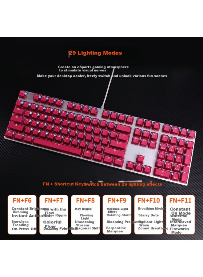 Dareu Ek815 Mechanical Alloy Edition Wired Gaming Keyboard Esports Keyboard 0ms Delay 108-key Anti-ghosting Single Backlight Magenta Brown Switch - Image 2