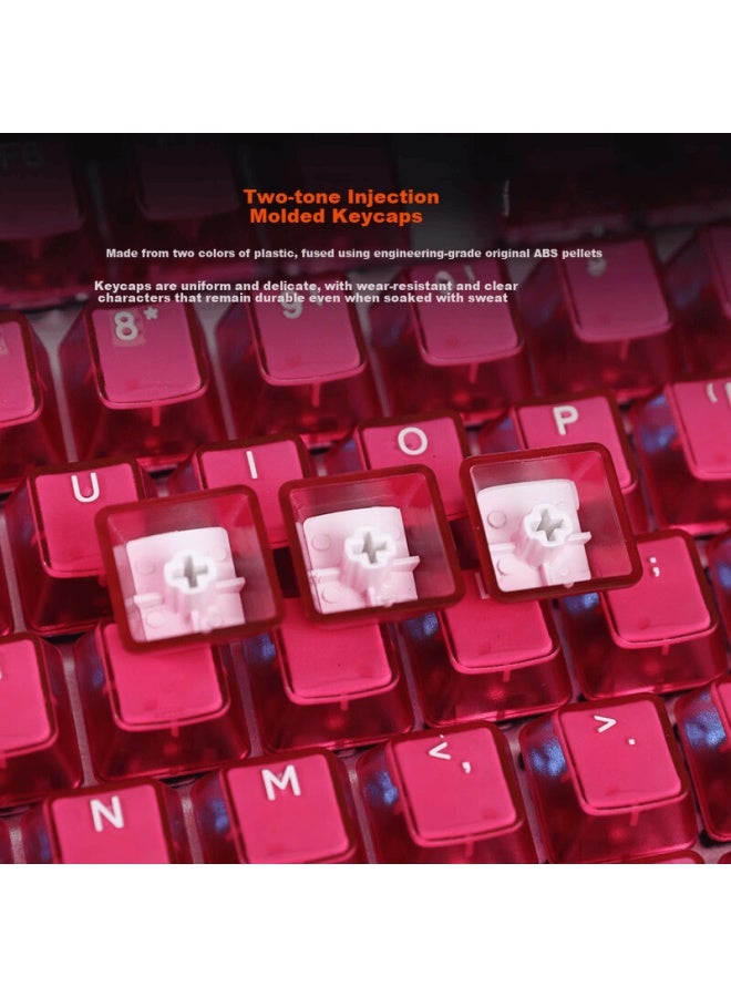 Dareu Ek815 Mechanical Alloy Edition Wired Gaming Keyboard Esports Keyboard 0ms Delay 108-key Anti-ghosting Single Backlight Magenta Brown Switch - Image 4