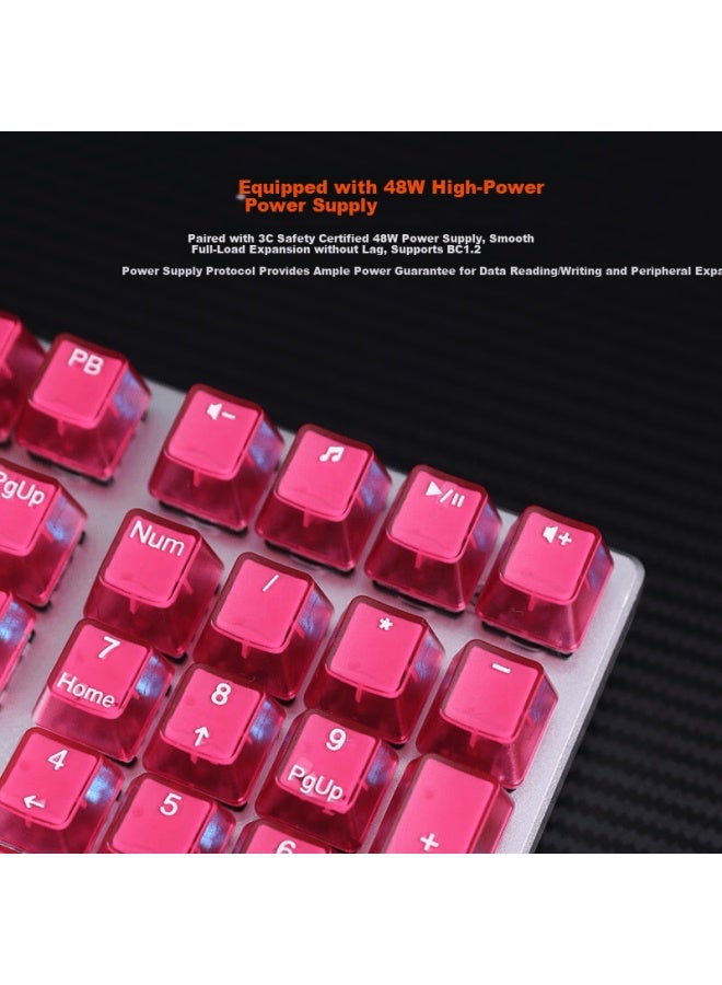 Dareu Ek815 Mechanical Alloy Edition Wired Gaming Keyboard Esports Keyboard 0ms Delay 108-key Anti-ghosting Single Backlight Magenta Brown Switch - Image 5