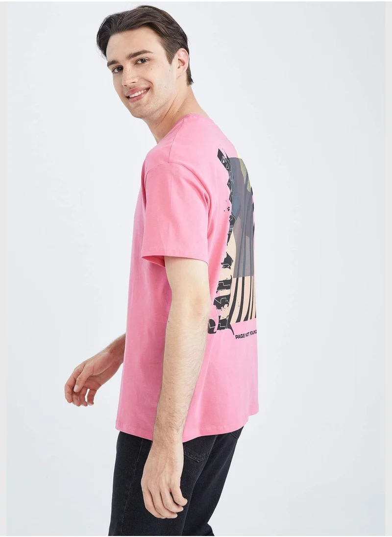 DeFacto Boxy Fit Short Sleeve Back Print T-Shirt