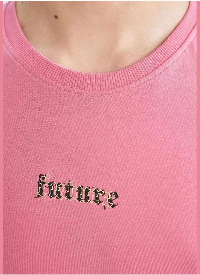 DeFacto Boxy Fit Short Sleeve Back Print T-Shirt