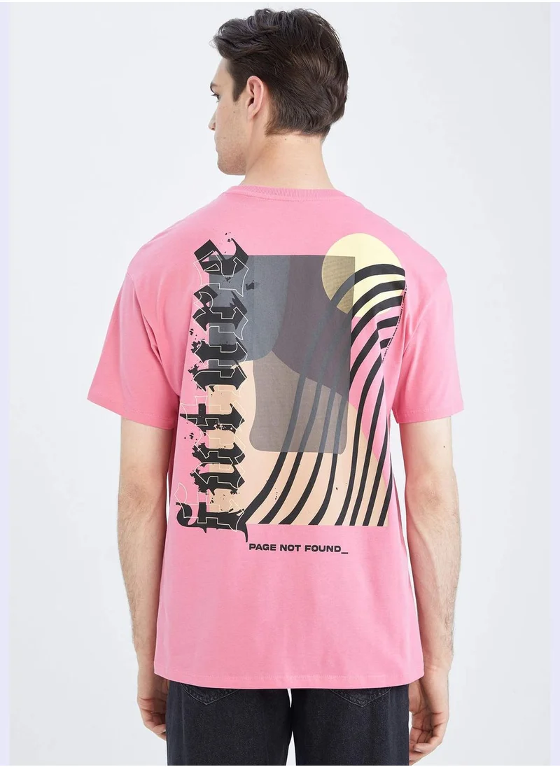 DeFacto Boxy Fit Short Sleeve Back Print T-Shirt