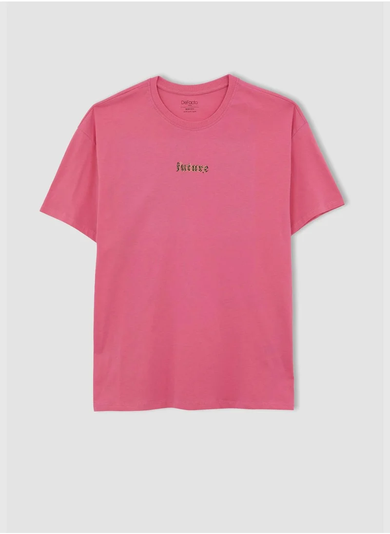 DeFacto Boxy Fit Short Sleeve Back Print T-Shirt