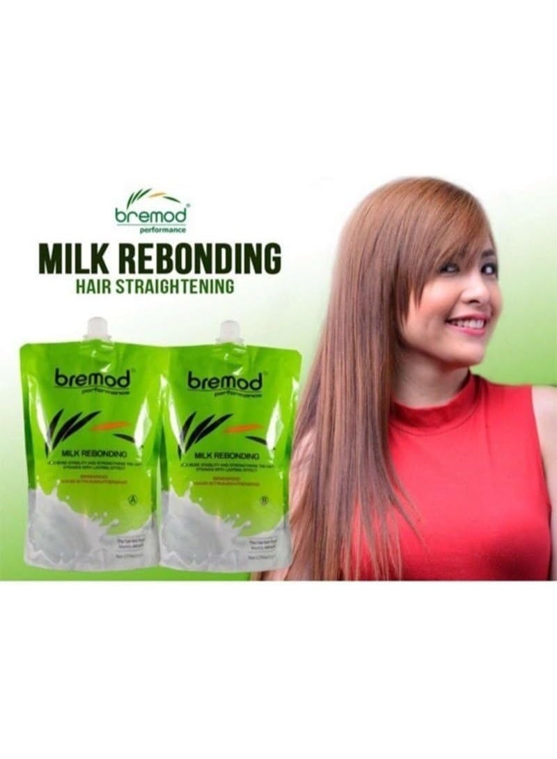 بريمود مجموعة فرد الشعر الاحترافية Performance Milk Rebonding A و B، 1250 مل × قطعتين، شعر ناعم ولامع، عناية احترافية بالشعر - Image 2