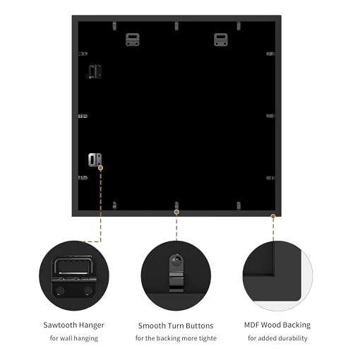YESKAY Picture Frame Collage for 4x6 and 5x7 Photos - 9 Openings Rustic Black Picture Frame with Real Glass,Family Picture Frames Wall Decor 1 Pack - Image 4