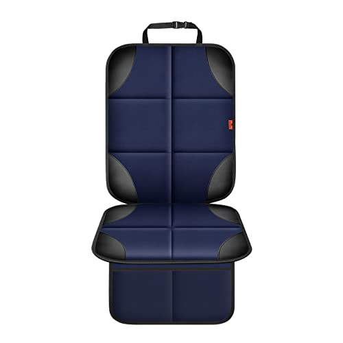 XHYANG Car Seat Protector 1 Pack Car Seat Cushion Mat Thickest Padding,Waterproof 600D Fabric Car Seat Covers for Non-Slip Backing Mesh Pockets for Baby and Pet (Blue, 1 Pc) - Image 2