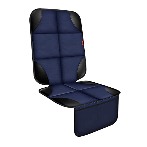XHYANG Car Seat Protector 1 Pack Car Seat Cushion Mat Thickest Padding,Waterproof 600D Fabric Car Seat Covers for Non-Slip Backing Mesh Pockets for Baby and Pet (Blue, 1 Pc) - Image 1