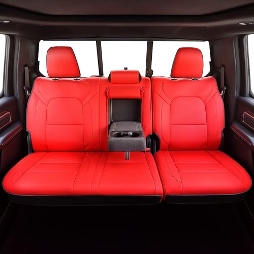 Carlimeki Premium Faux Leather Seat Covers Custom Fit for Dodge RAM 1500 (2019-2026) Crew Cab - Fully Covered, Fit Like a Glove - Armrest Covers Include - (A1 Size, Confirm with Fitment Guide Before Order) - Image 3