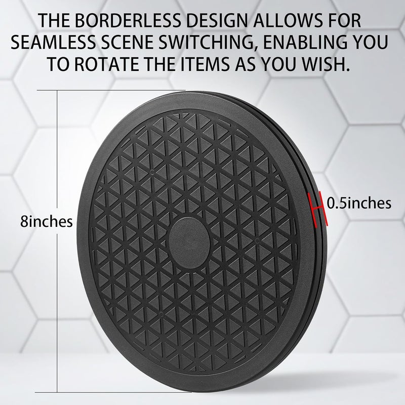 HSTECH 2 Pcs (8 Inch) Heavy Duty Rotating Swivel Stand - Lazy Susan with Steel Ball Bearings for Model Base/Rotating Plants/Crafts Stand Monitor/TV/Monitors/Potted Plants (360˚ Rotation) - Image 3