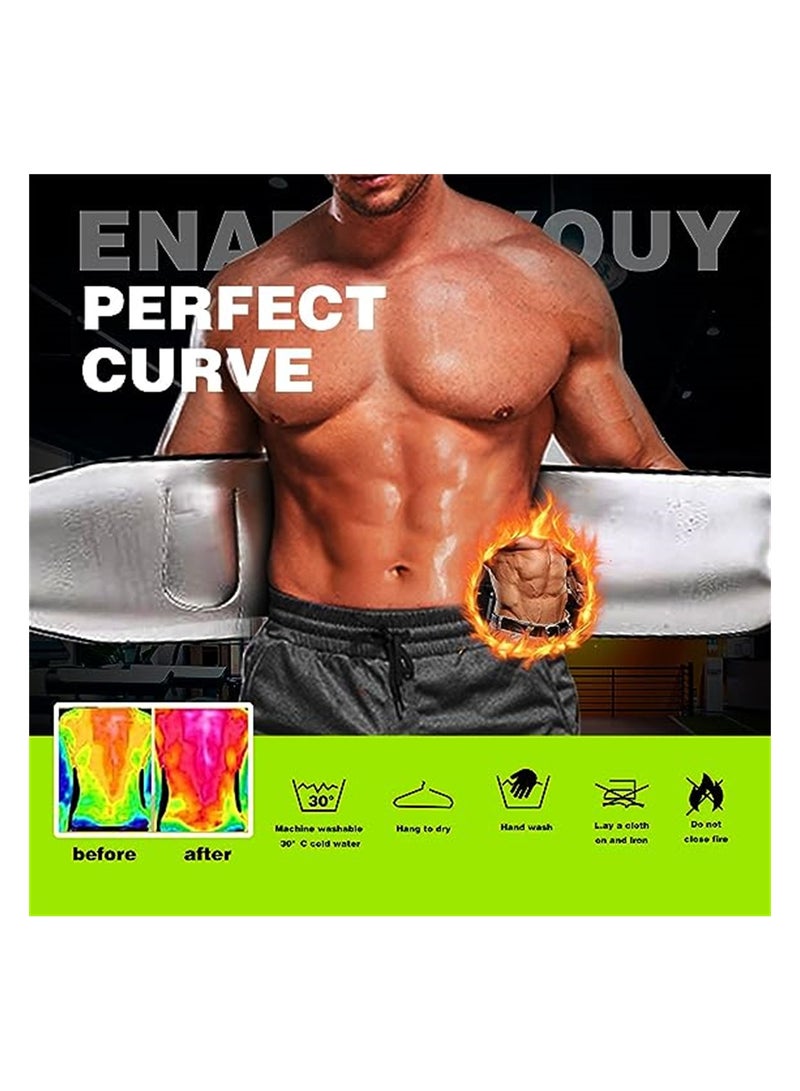 Excefore حزام شد الخصر للنساء والرجال وحزام شد الخصر ورباط العرق، بدلة ساونا للتمرين العرقي وحزام البطن وتشكيل المعدة لتحسين التعرق وتقليل دهون البطن ومحيط الخصر مقاس M - Image 2