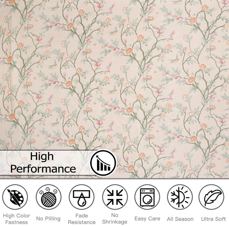FRESH FROM LOOM Floral XXL Microfiber Soft Cotton King Size Bedsheet for Double Bed 2 Pillow Cover | 240 TC King Size Soft Bed Sheet |Hypoallergenic Anti Fade Bed Cover (108x108 inches, Oyster-Pink) - Image 4