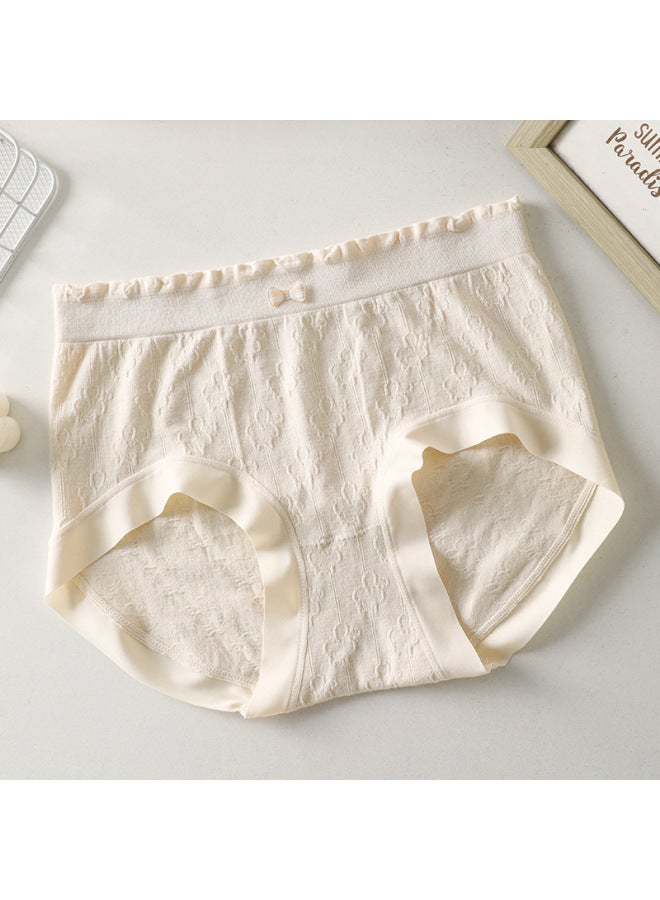 Solid Color Simple Seamless Women's Underwear Women's Cotton Girls' Underwear Breathable Cotton Crotch Mid-waist Women's Briefs