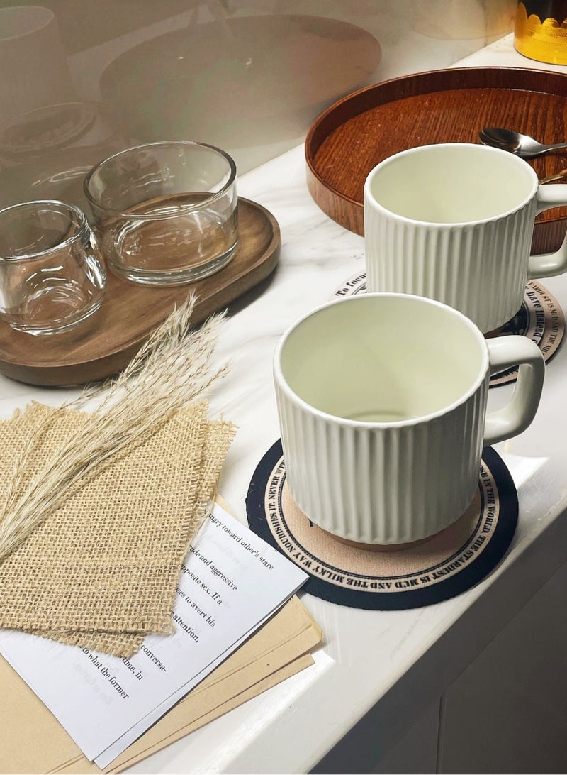 5 Pieces Elegant Drink Coasters, High Temperature Resistant Absorbent Coasters for Drinks Minimalist Home Decor Coaster Set for Wooden Desktop Protective Table, 12cm*12cm(4.7in*4.7in)  - Image 1