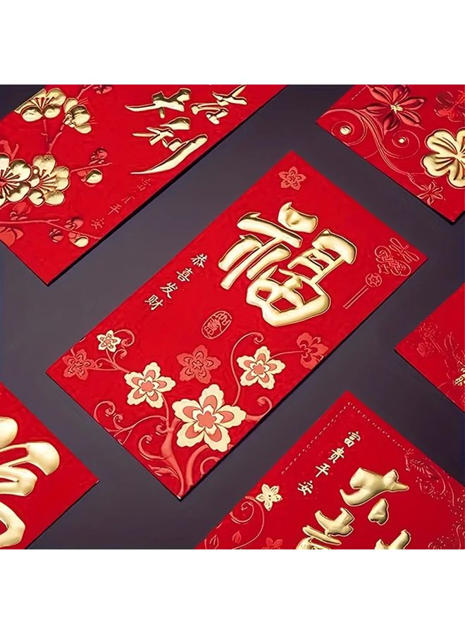 30pcs Traditional Red Envelopes Elegant Plum Blossom Chinese Phrases for Lunar New Year Weddings Birthdays - Image 5