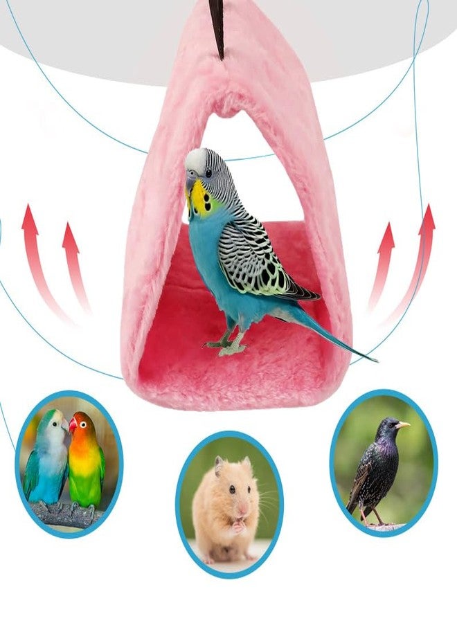 hokable Bird Nest Snuggle Hut Soft Plush Hammock Hanging Cage Tent for Birds Parrot Winter Warm Bed Pet Toy for Hamster Parrot Macaw Budgies Eclectus Parakeet Cockatiels Cockatoo Lovebird (Pink) - Image 2
