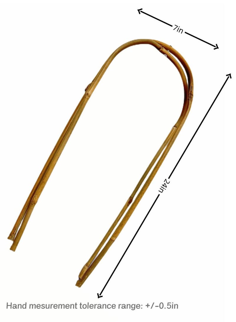 EcoBudding Bamboo Trellis Double U Hoops (24IN) Flower Climbing Frame With A Pair Of Garden Gloves And Some Binding Wire  - Image 5