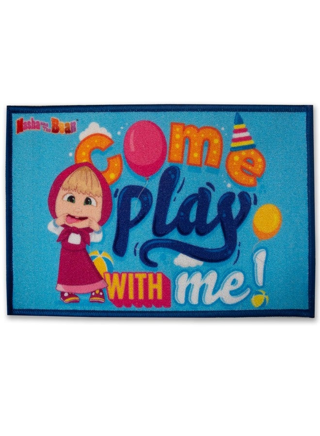 Athom Living Masha and The Bear Come Play Woth me Themed Multi Colored Kids Premium Nylon Doormat, with Latex Backing, Anti-Skid Doormat, 37 x 57 cm, Pack of 1 - Image 2