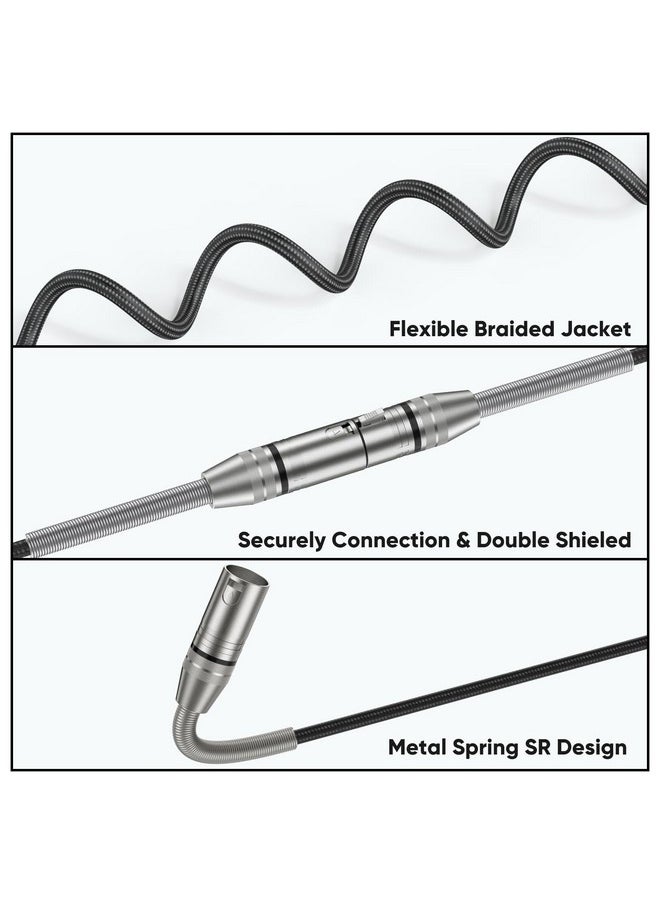 CableCreation CableCreation Xlr Cable 15Ft Microphone Cables Xlr Male To Female Heavy Duty Balanced Nylon Braided Xlr Microphone Cord Compatible With Speaker Systems,Radio Station And More,Black  - Image 2