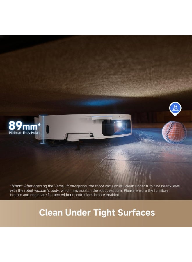 Dreame X50 Ultra Complete Robot Vacuum and Mop with Self-Cleaning, Liftable LDS, Clean under Low Furniture, Cross Barriers Up to 6cm, AI Camera, Up to 20,000Pa, Detangling Brush, Voice Control 75 W X50 Ultra White - Image 3