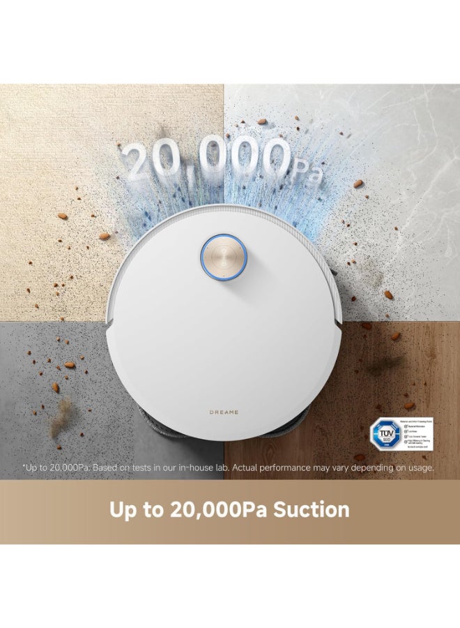 Dreame X50 Ultra Complete Robot Vacuum and Mop with Self-Cleaning, Liftable LDS, Clean under Low Furniture, Cross Barriers Up to 6cm, AI Camera, Up to 20,000Pa, Detangling Brush, Voice Control 75 W X50 Ultra White - Image 5