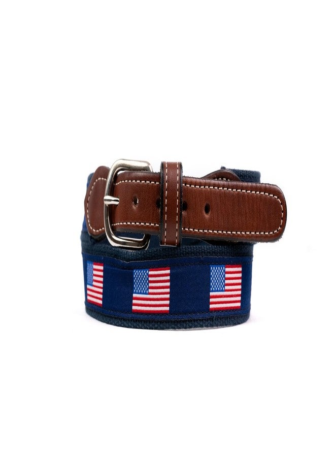StadiumSpot United States Flag Web Leather Mens Belt, Size 34 - Image 1